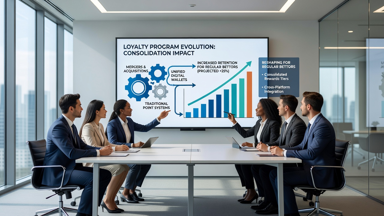 Visual representation of loyalty program updates following betting industry mergers and acquisitions
